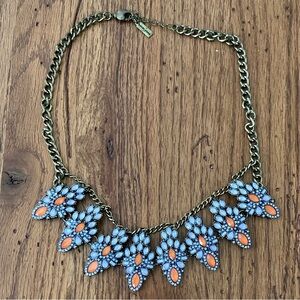 Baublebar peach and purple crystal vintage art‎ deco statement collar necklace